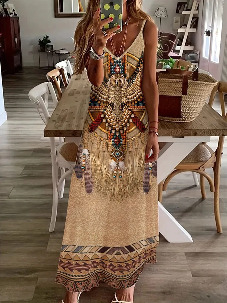 Vintage Ethnic Style Womens Sleeveless Long Dress ... From Lang01, $12.64  In Bulk | DHgate.Com