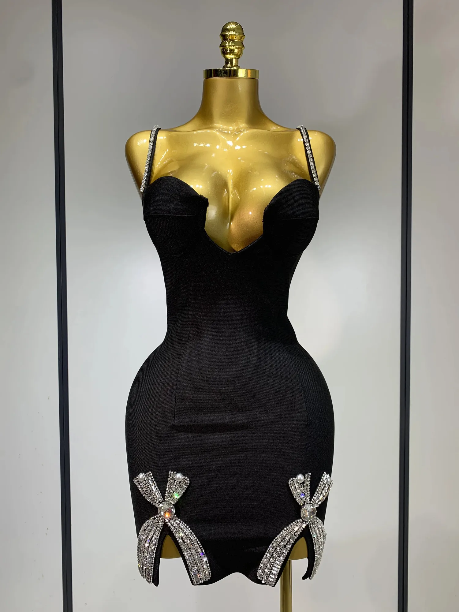 Black Beaded Strap Bodycon Dress With Crystal Bow... From Qiyuan05, $30.02 | DHgate.Com Black Beaded Strap Bodycon Dress With Crystal Bow... From Qiyuan05, $30.02 | DHgate.Com