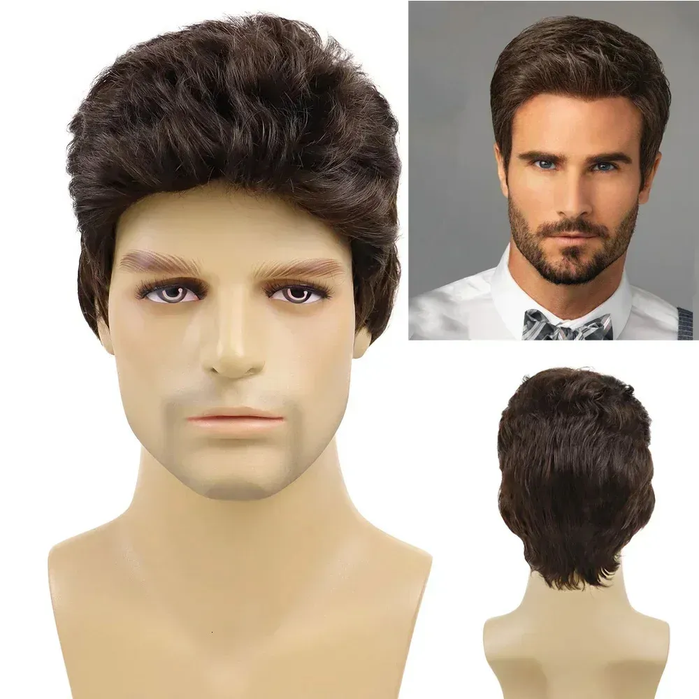Save Big on Bulk Gnimegil Wigs Short Brown Costume Wig For Men, Layered  Style Dark Hair Replacement For Cosplay, Halloween, And Parties Best  Deals