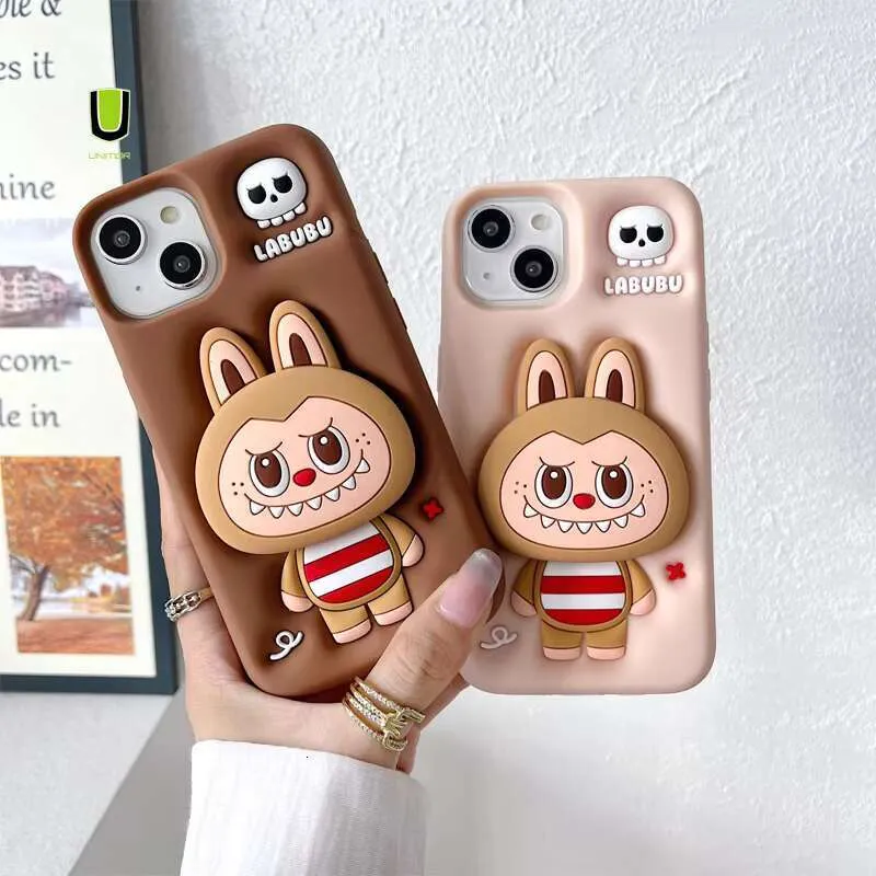 Anime Phone Case: 3D Cute Cartoon Silicone Bracket Design