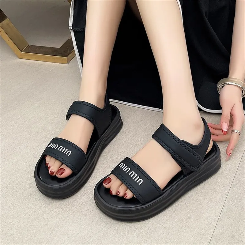 free shipping designer Sandals for woman summer breathable casual classic black beach shoes