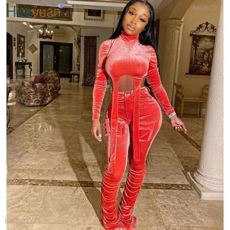Save Big on Bulk Two Piece Festival Outfit HAOYUAN Velvet Two Piece Set  Women Rave Festival Clothing Crop Top And Pant Suit Cute Piece Matching  Sets