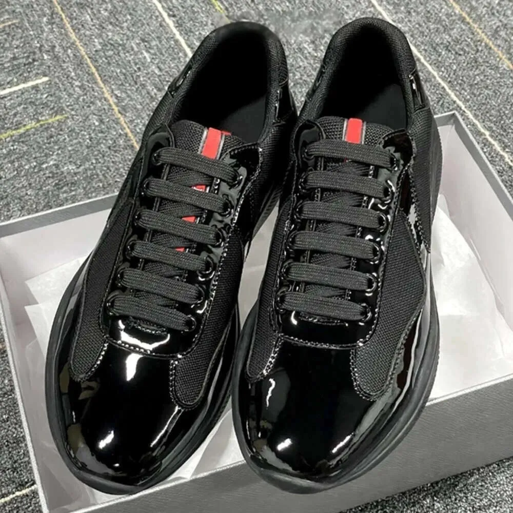 Designer String Trainers Bulk Designer Sneakers For Men: Americas Cup Style | Patent Leather ...