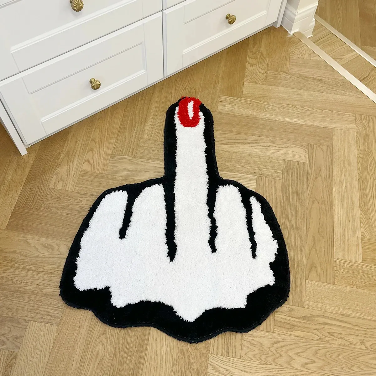Roter Mittelfinger Bettvorleger Geometrischer... Von 16,04 €