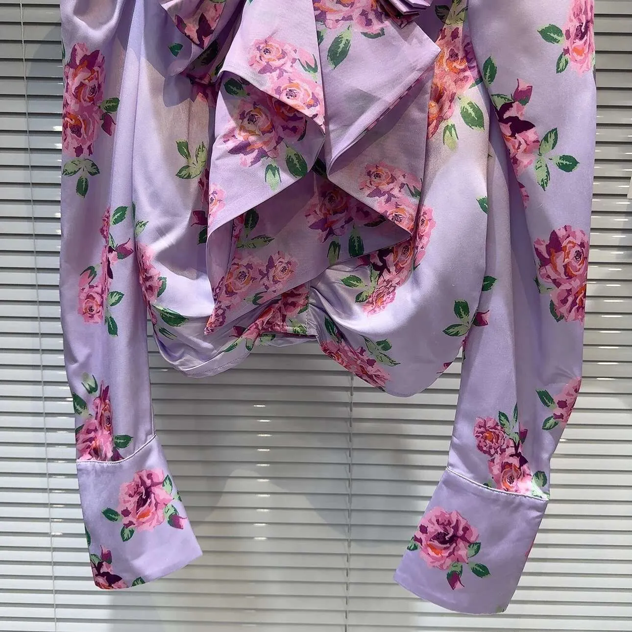 Purple Ruffle Jacket Hoodie Autumn New Arrival Fluffy Sleeve Bow Ruffled Collar Purple Ral ...