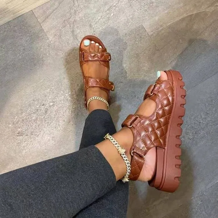 Women Casual Flat Sandals Comfortable Breathable Nonslip Shoes_voghion.com