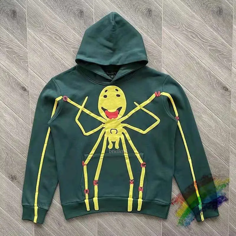 Puff Print Green CPFM XYZ Spicy Ink Spider Hoodie Men Women