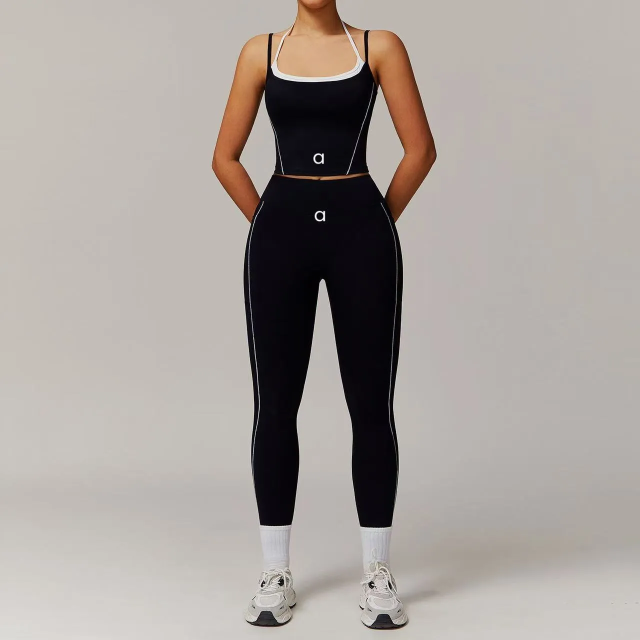Alo Yoga Set Women's Two-Piece Yoga Set: Running Tank Top & Long