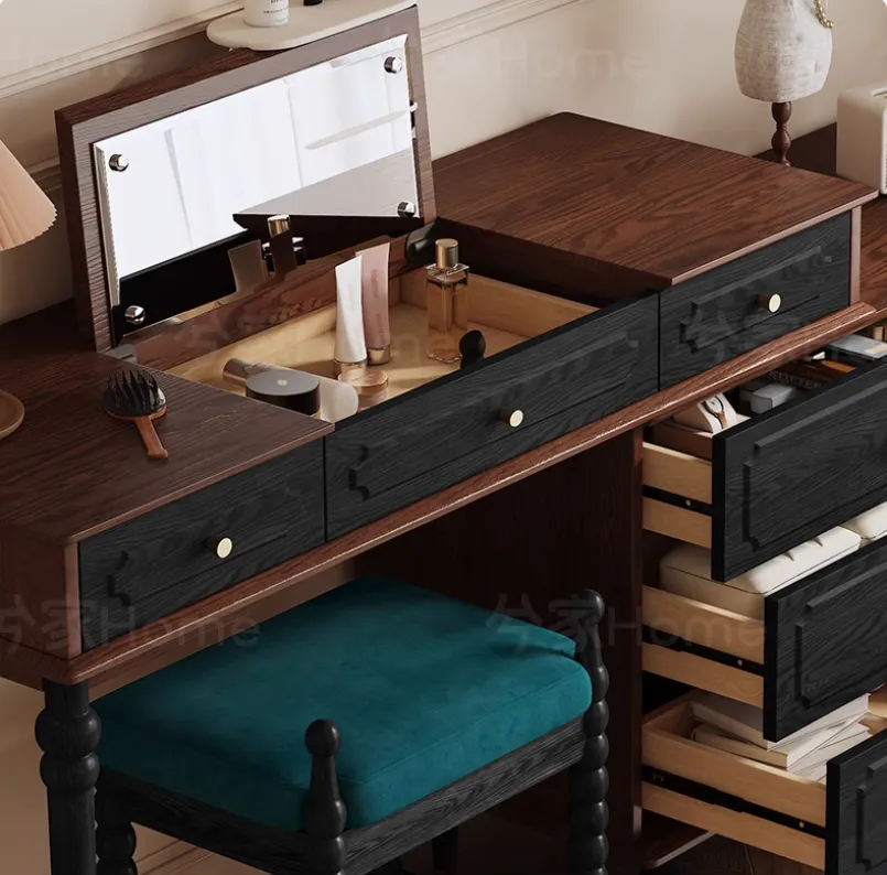 dresser and vanity combo ELYKEN Makeup Desk with Mirror Lights, Combo, Wood the original wood grain and texture are preserved to a greater extent French Vintage Vanity Dresser &