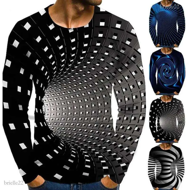 トップス doublet SEE-THROU GH PRINT LONG SLEEVE Men's 3D Print Graphic Optical Illusion T-Shirt Print Long