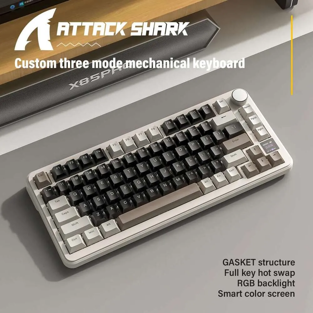 ATTACK SHARK X85Pro Mechanical Atrix Keyboard 75% Screen, Knob, RGB ...