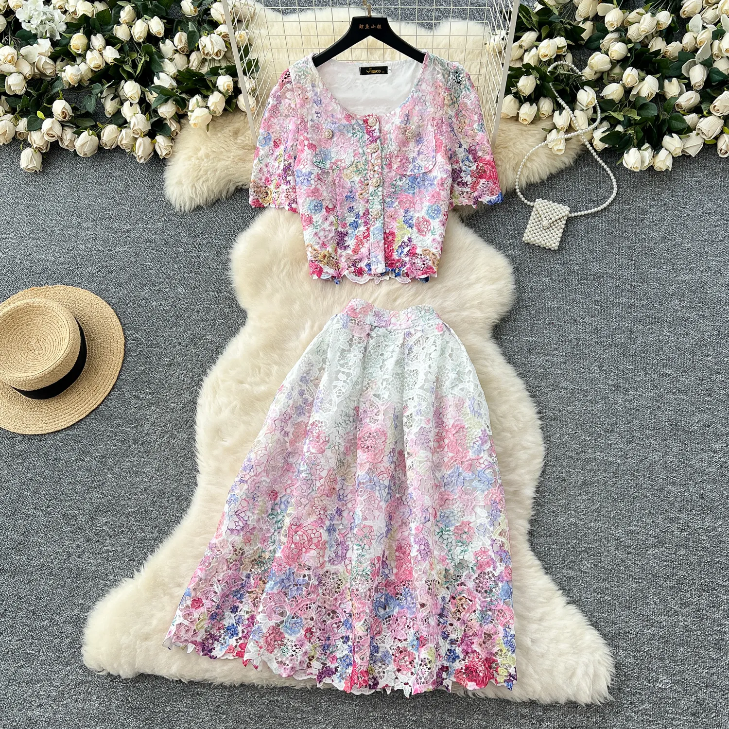 Luxury Hollow Out Two Piece Two Piece Plazo Dress With Luxury Hollow Out Two Piece Two Piece Plazo Dress With