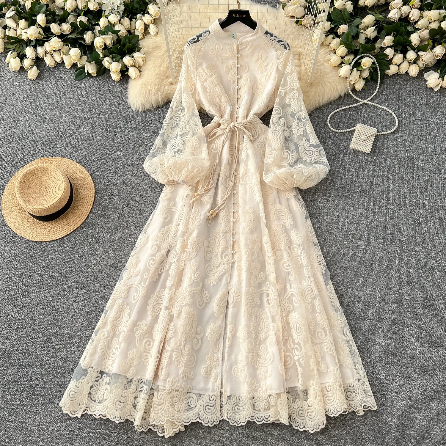 knee length dresses for ladies Rose Floral Waffle Dressing Gown main image 0
