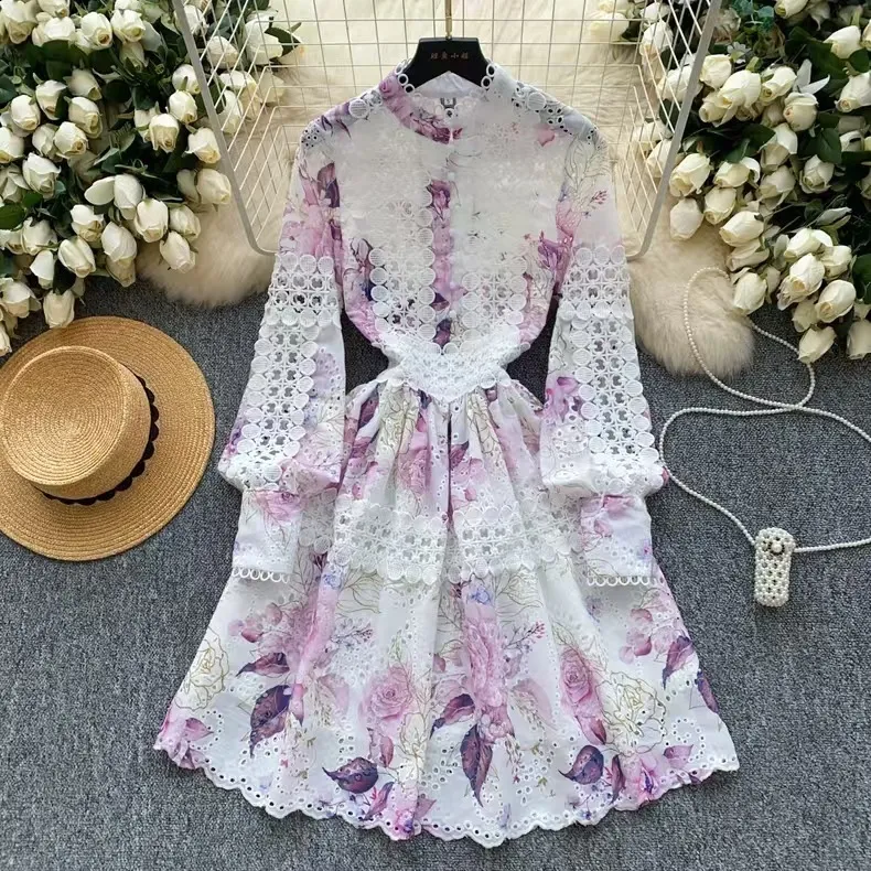 green emerald velvet dress FARES Embroidered Floral Dress – White main image 1