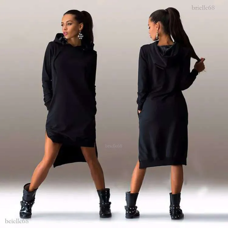 Vestido Con Capucha, Oversize, Cuadros, Manga Larga | Más Vestidos