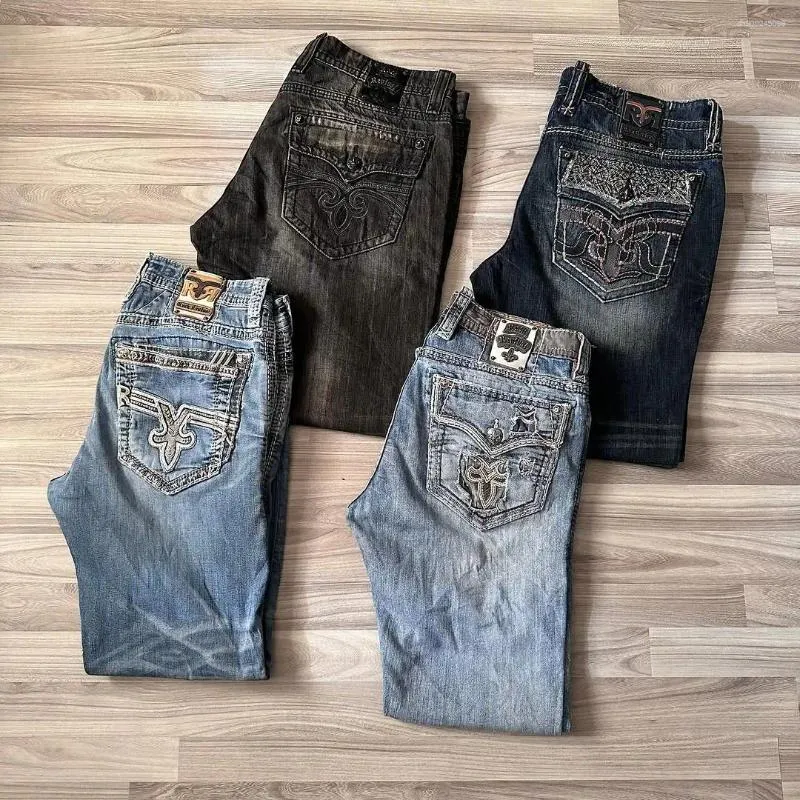 Men's Jeans Mens Embroidery Trending Seller Slim Straight Denim Vintage Streetwear Stretch Comfort Multiple Sizes Ripped