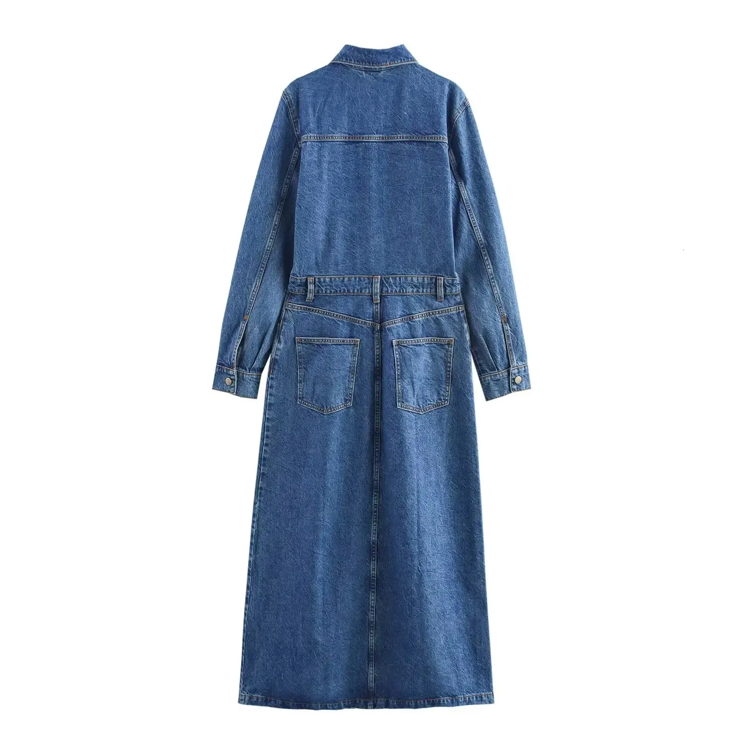 Elegant Denim Dress For Spring: Long Sleeve,... From Luo04, $36.22 In Bulk  | DHgate.Com