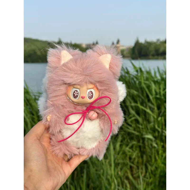 Pink Labubu Doll: Adorable 17cm Plush Toy with 7 Tails, Delicate