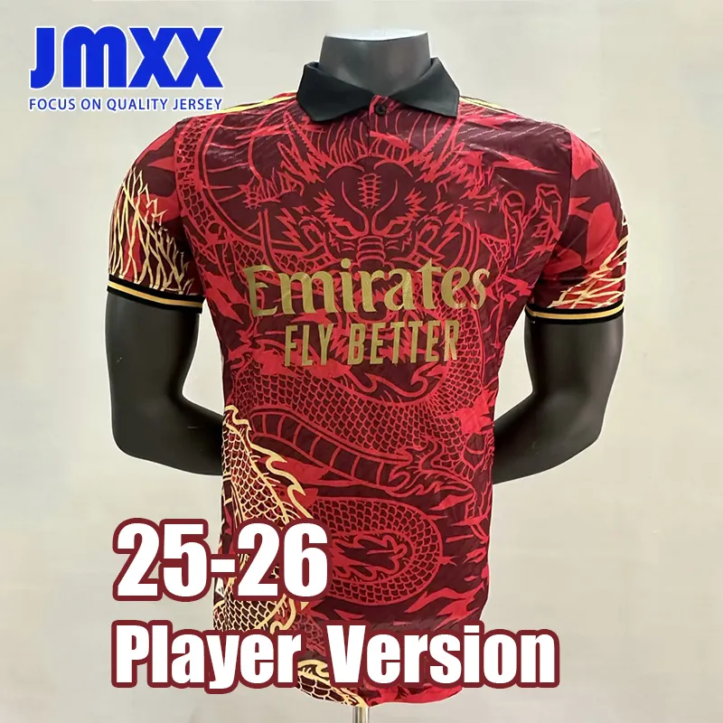 Real Madrid 2025/26 Soccer Jersey Red Dragon Edition, Mens