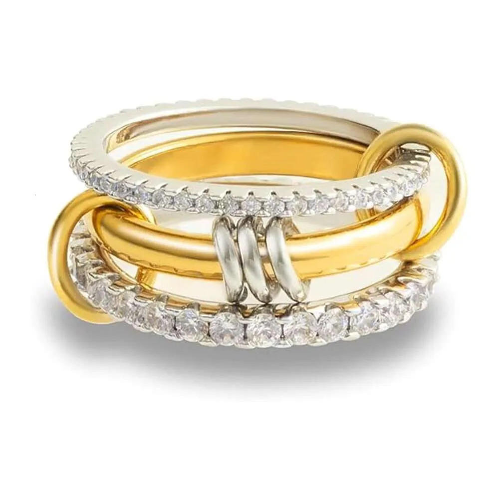 Stapelbare set van 3 aan elkaar te koppelen ringen met strass-steentjes, 18 karaats verguld, voor dames, verkrijgbaar in maat 5 tot en met 11._voghion.com