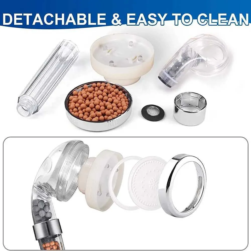 Cabezal de ducha de mano de tecnología alemana - Filtro de lluvia EcoSmart de alta presión LED de 7 colores_voghion.com