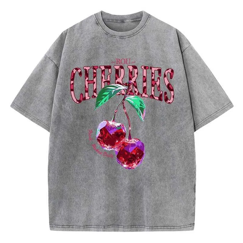 Camiseta Informal Con Estampado De Cerezas Para Niños