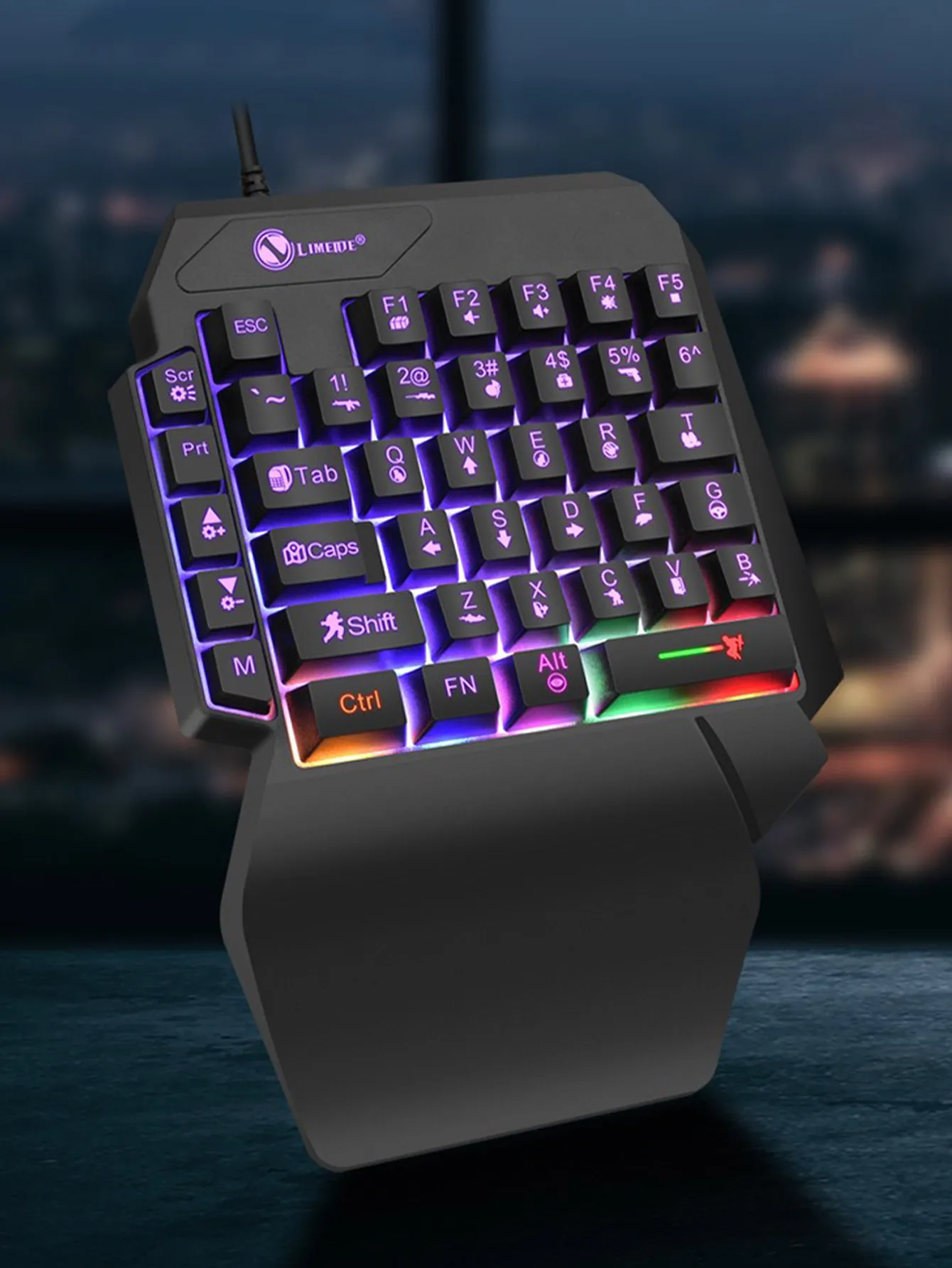 Mechanical One Handed Glowing Game Wired Keyboard, Laser Engraved ...