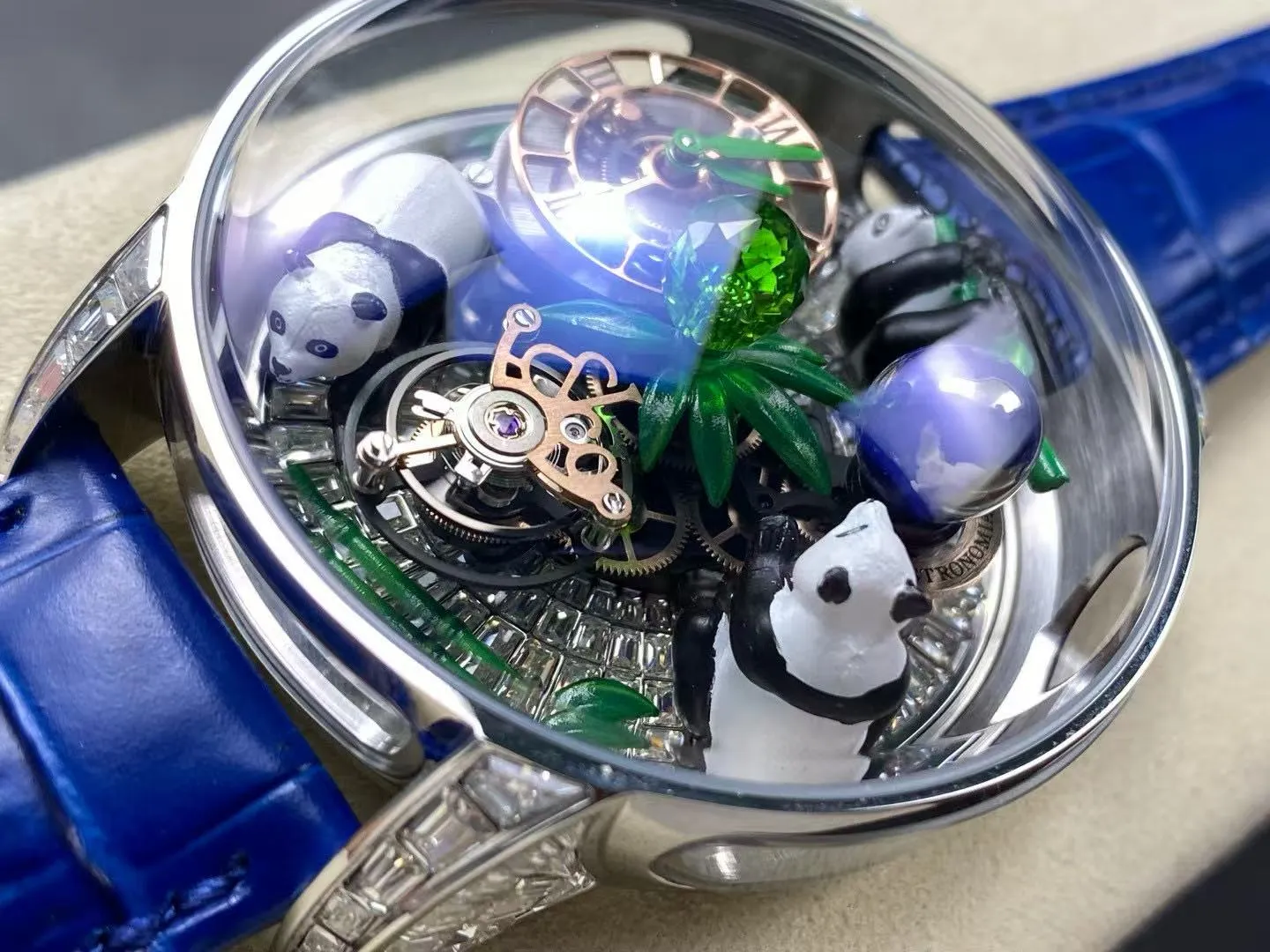 Celestial Panda Tourbillon Watch - Bamboo Forest & Rotating