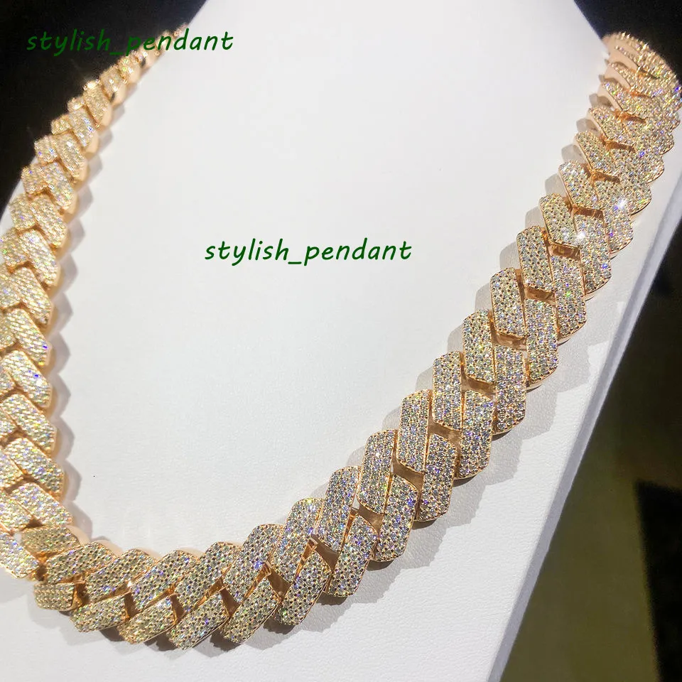 Diamond Rapper Jewlery Custom Rapper Jewelry 18mm Gold Plated Miami Hip Hop Diamond Necklace ...