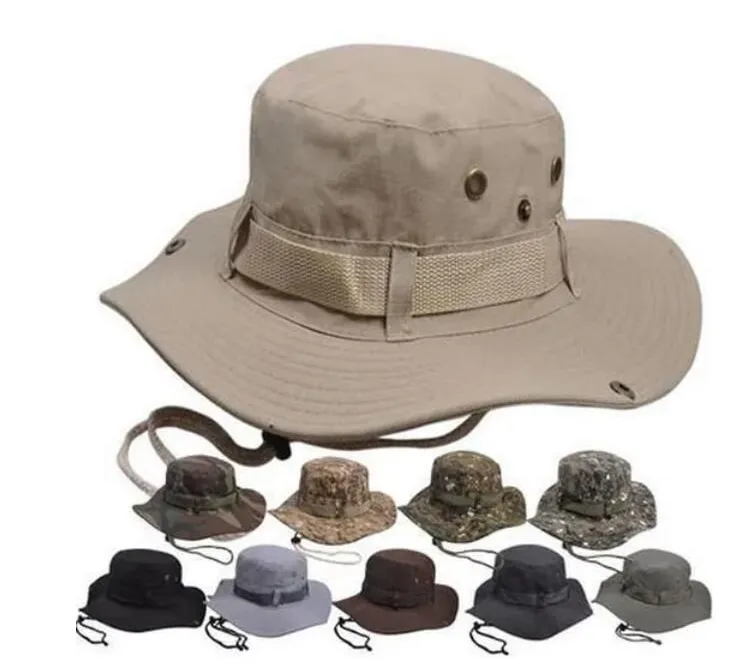 Fashion Camouflage Wide Brimmed Hat Outdoor Fisherman Bucket Hats Camo ...