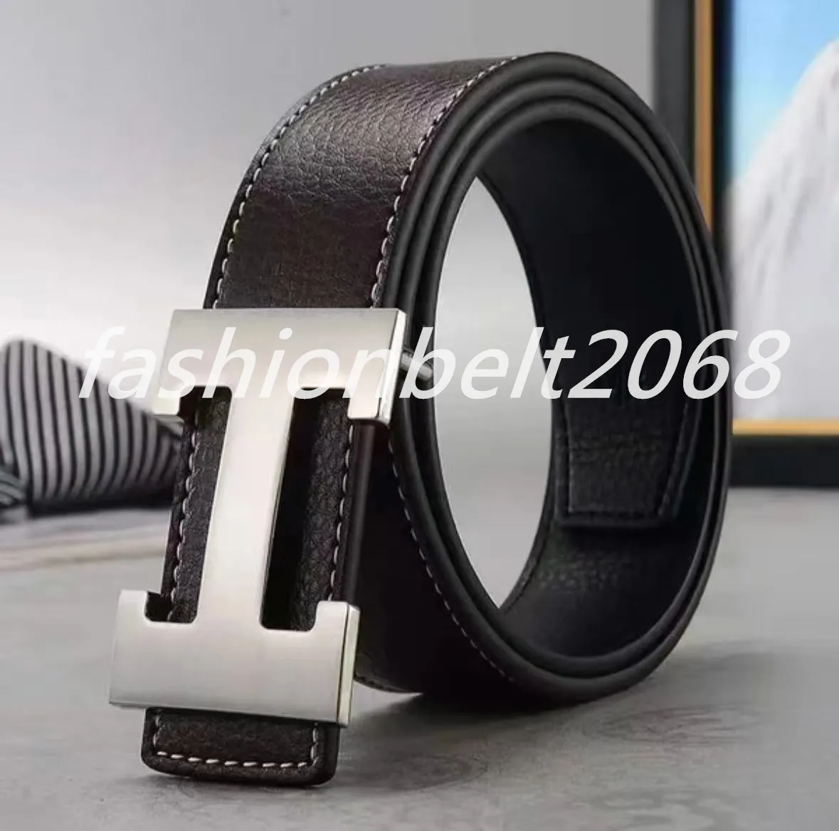 Hermes Inspired Belt - Black & Silver
