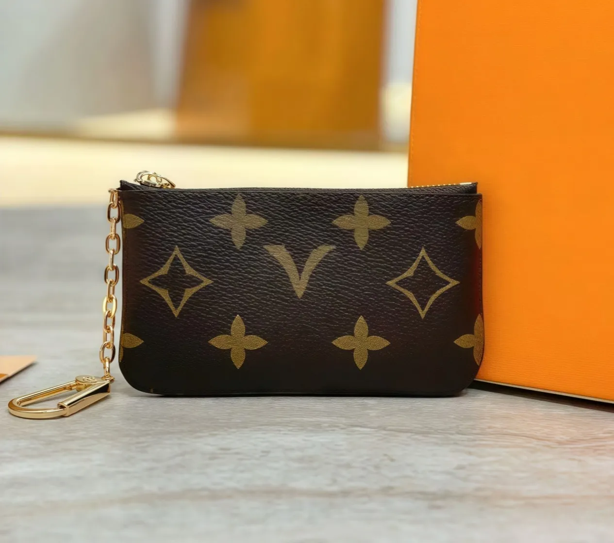 Unisex Designers Wallet Fashion Cow Leather Card Holder Zig Zag