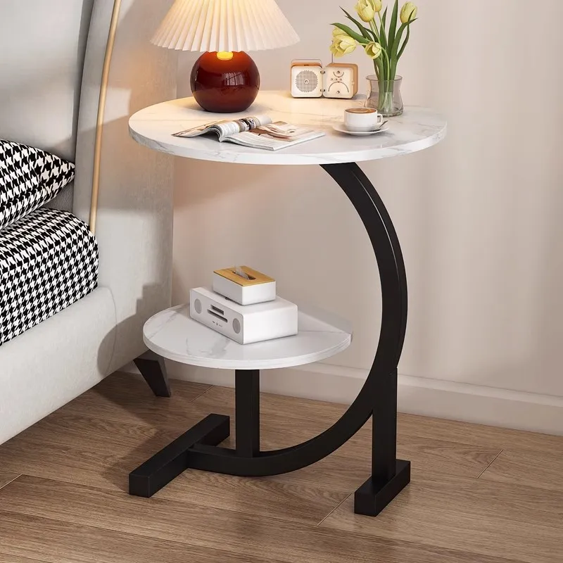 B561 Small Round Coffee Table Living Room Sofa Side Table Compact ...