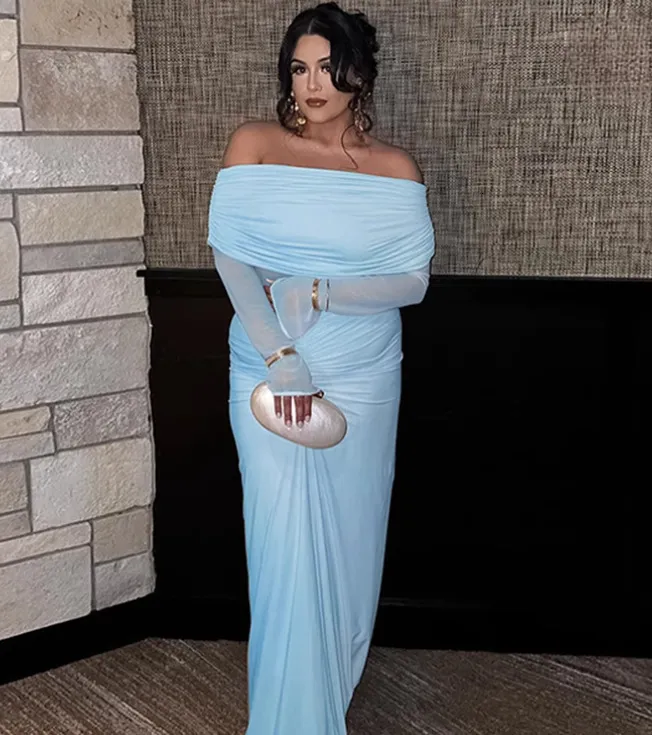 Women Elegant Boat Neck Slim Long Dresses Fashion High Waist Backless Pleated A-Line Maxi Dress Summer Female Holiday Party Robe 240810