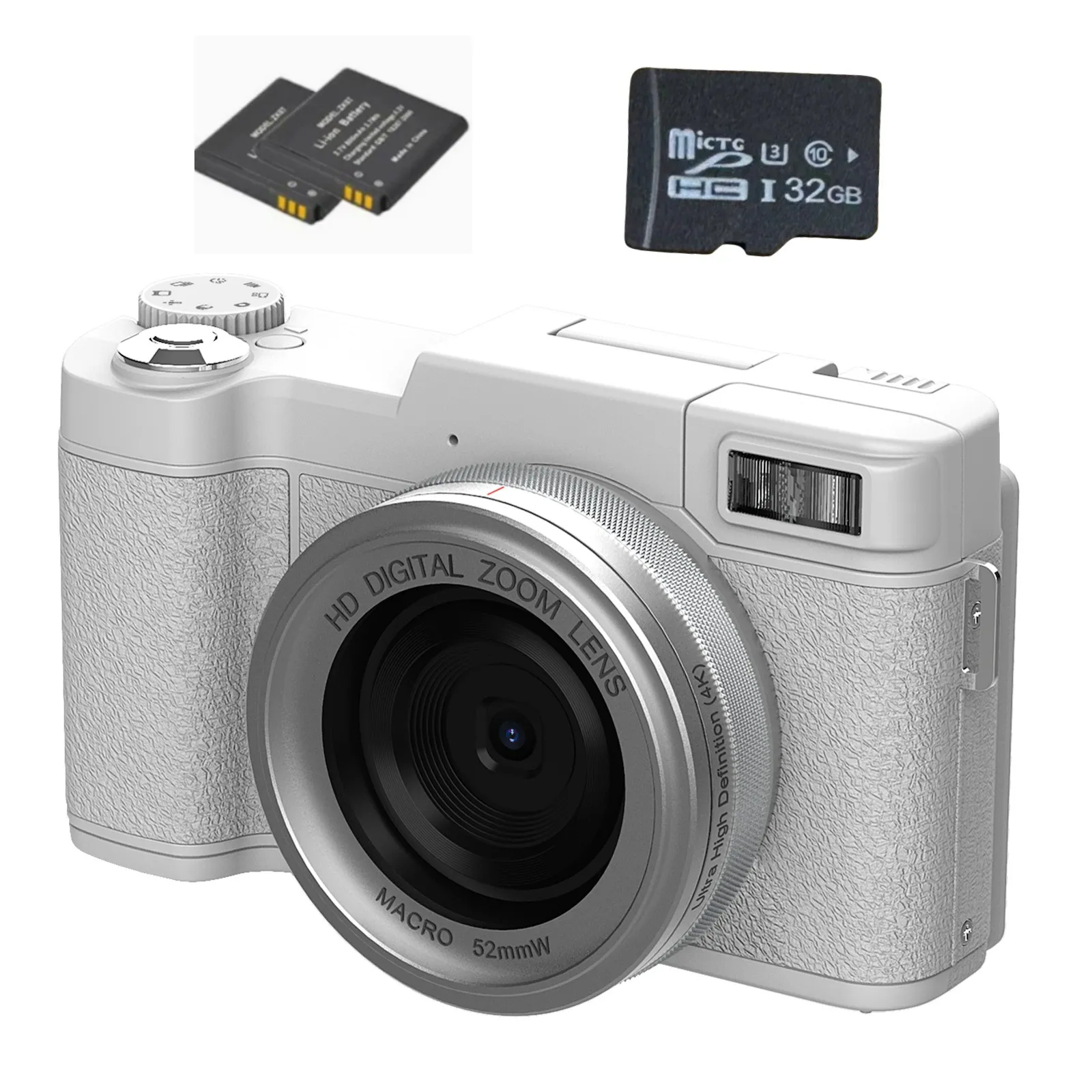 Deal: WiFi Digital Camera 4K 64MP Compact Digital Camera with 3 180° Flip Screen, Autofocus, 16X Digital Zoom, Flash, 2 Batteries and 32GB Card for