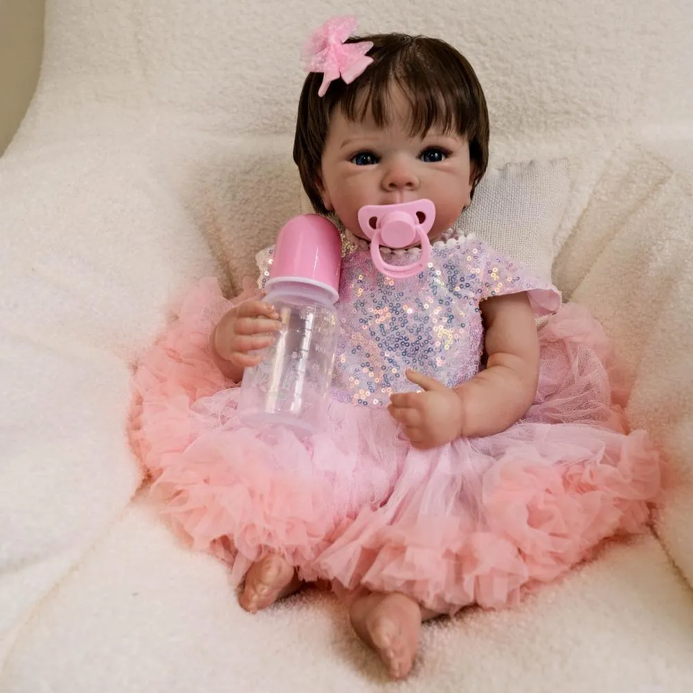 18 Pulgadas Realista Reborn Baby Doll Pintado Cuerpo De Vinilo A