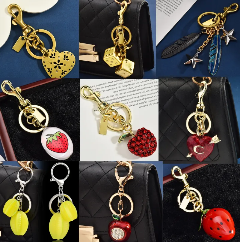 Luxury Designer Keychain: Cherry Apple Bag Charm For Women, Resin Key ...