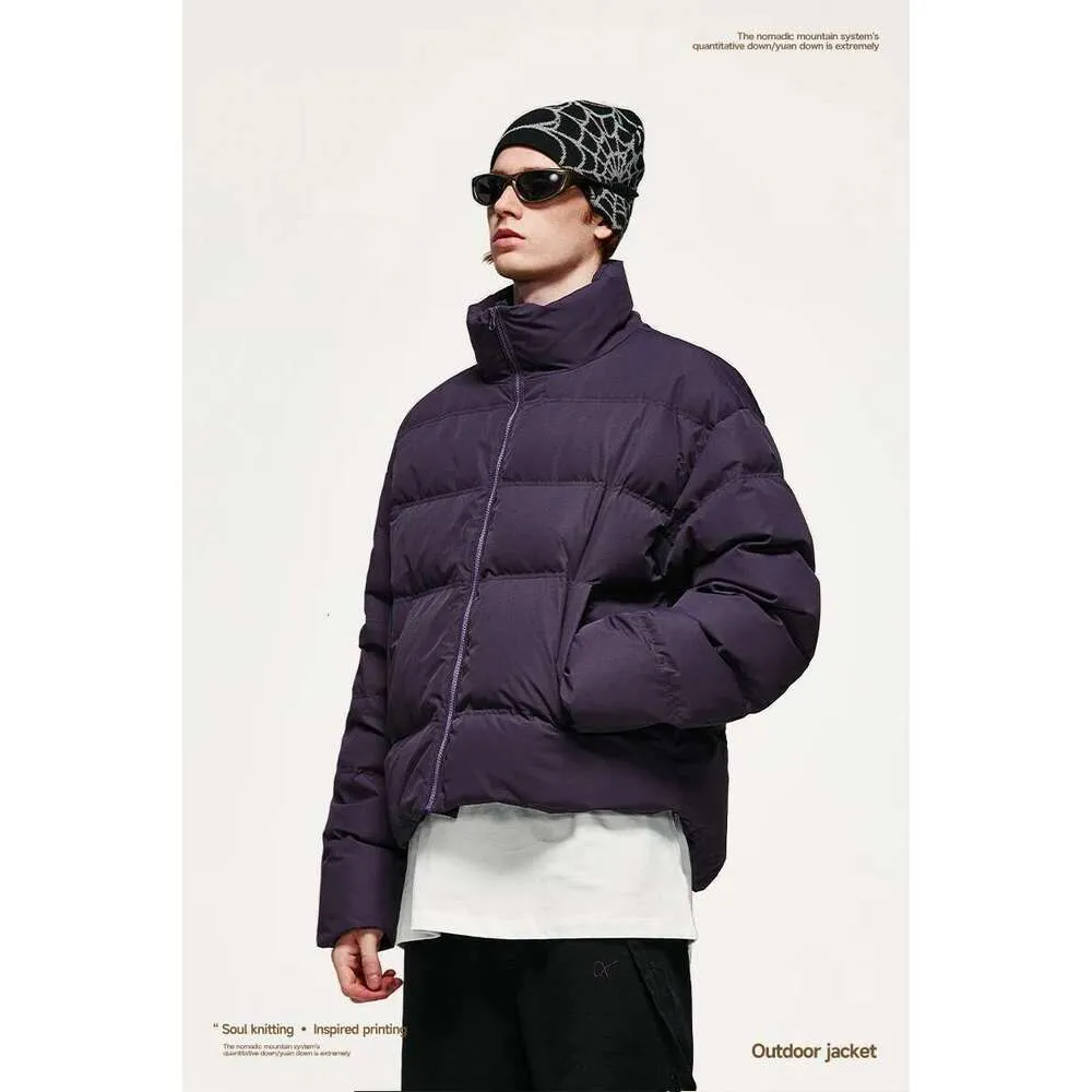 ジャケット・アウター   SHORT DUCK DOWN Duck Down Jacket: Unisex Winter Short Puffer Coat, Solid