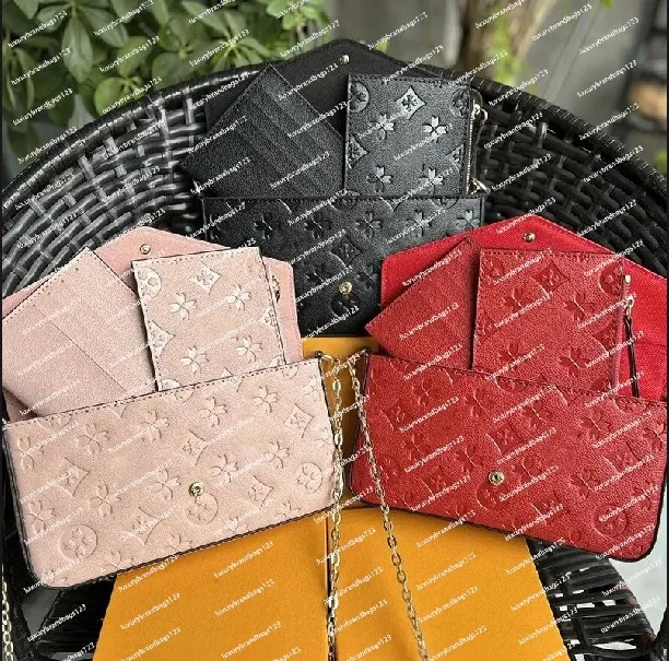Genuine leather 3pcs Luxurys Designers Bags Purse Women Fashion Monogrames Multi POCHETTE FELICIE Crossbody M64064 louise Purse vutton Crossbody viuton Bag