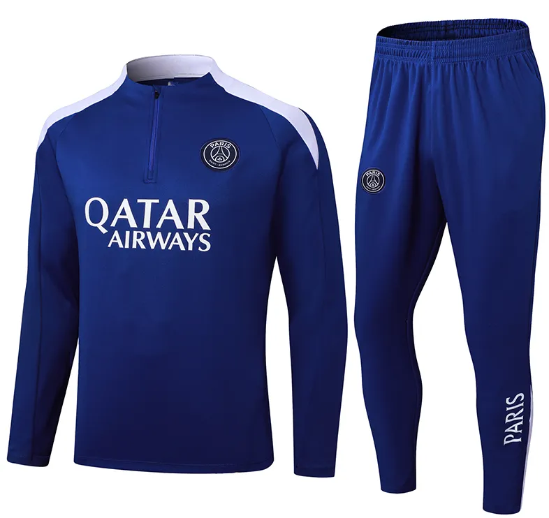 Mens 2023/24 Paris Half Zip Football Tracksuit Maillot