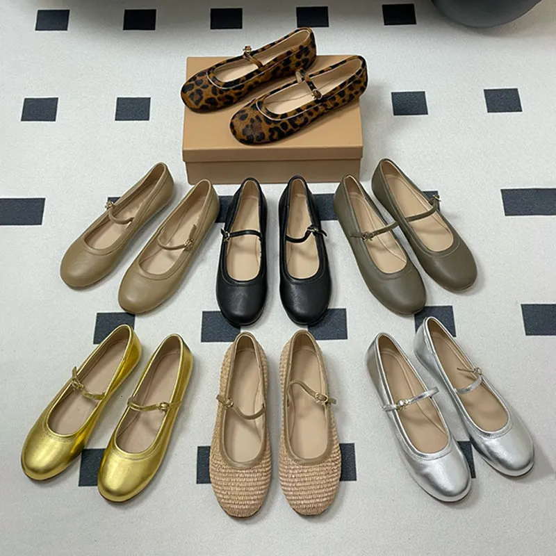 Luxury Ballet Flats Carla Leather Mary Jane Shoes Womens Shanti