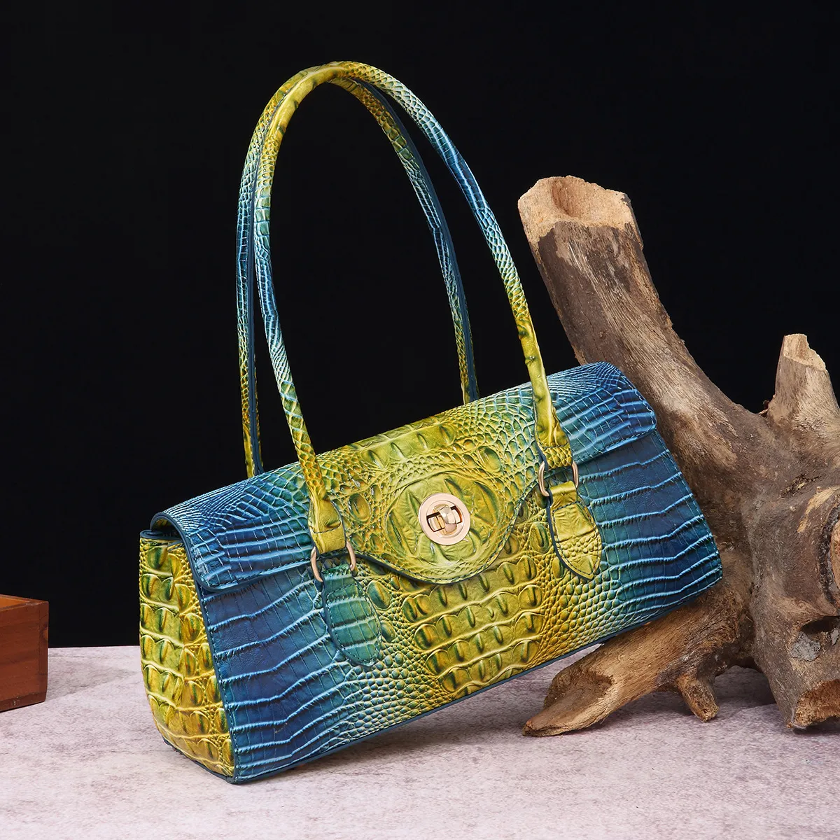 2025 Vintage Crocodile Embossed Top Handle Bag ... From 19,07 