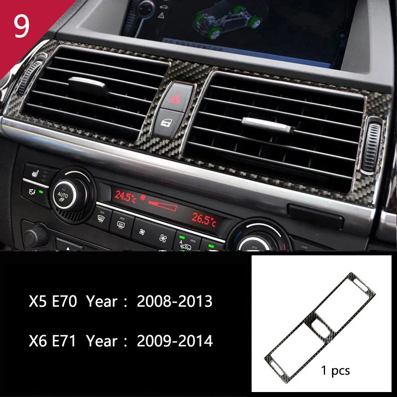 Garniture Fibre Carbone Pour Levier De Vitesse BMW X5/X6 E70/E71 2009-2013 - 4 Pièces, Autocollante, Décoration - 8