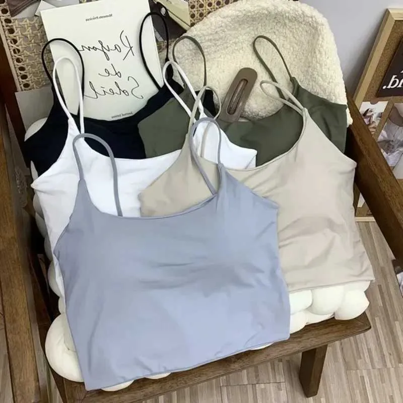 Korean Fashion Ice Silk Cotton Bra Top With Padded... From Klemens, $2. ...