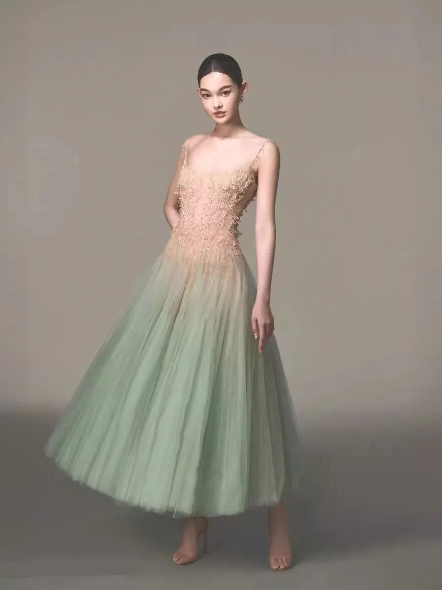 Elegant Green Lace Dress - Long Sleeve Round Neck, Sexy Short Pleated  Skirt, Perfect for Parties & Events, Buy Now!