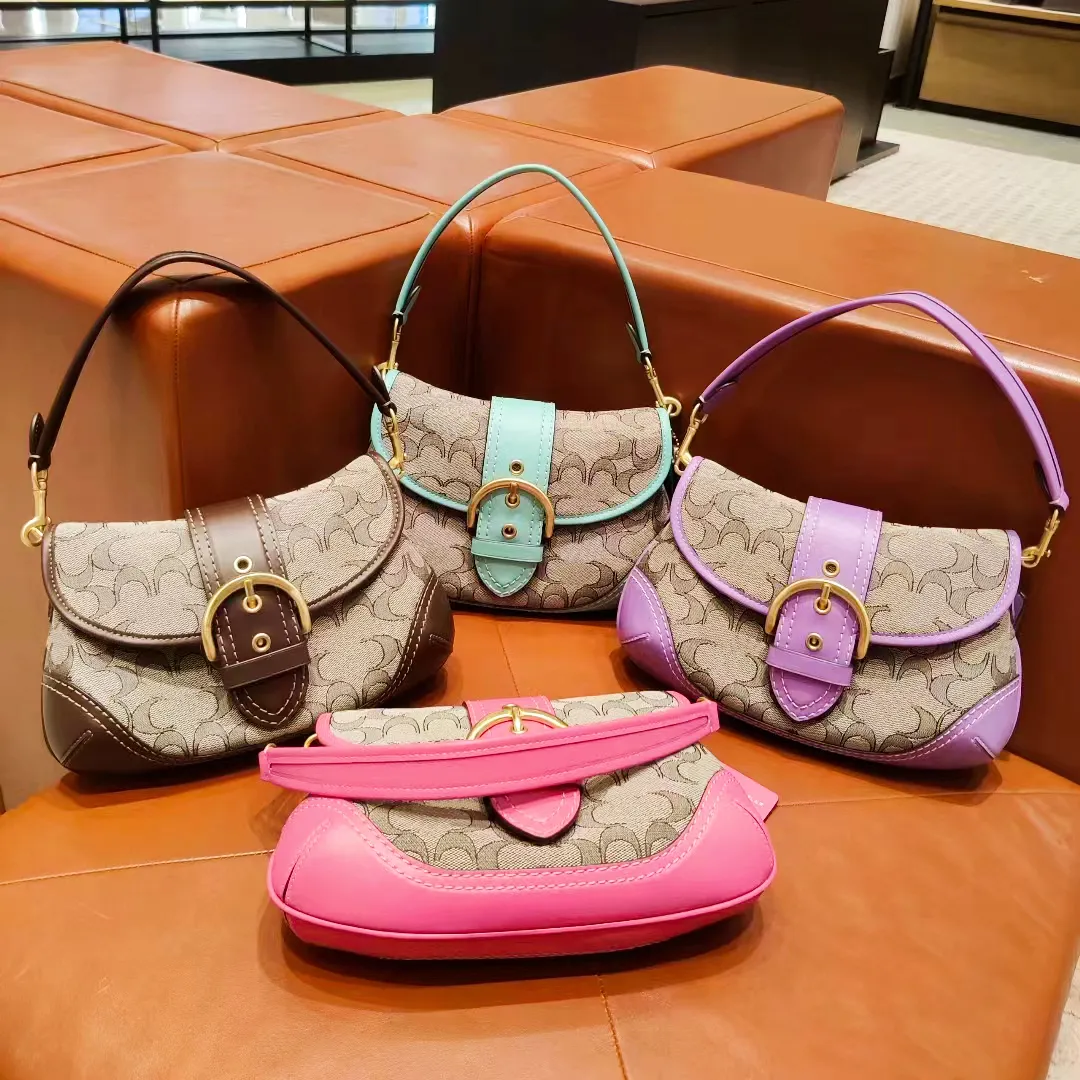 Leather Crossbody Saddle Bag Luxury Clutch Handbags, Genuine