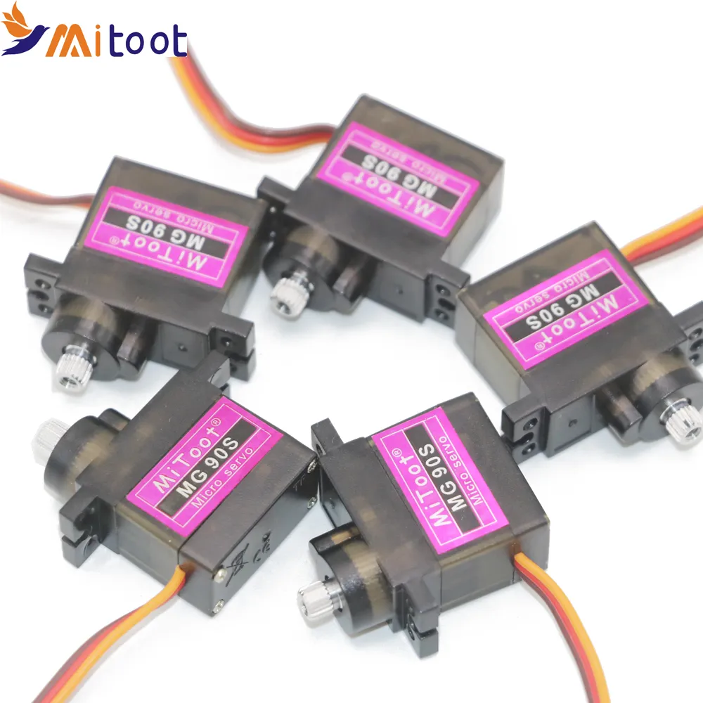 Lot De 4 Servos MG90S Metal Gear Digital 9g - Pour Modèles RC Hélico, Avion, Bateau, Voiture