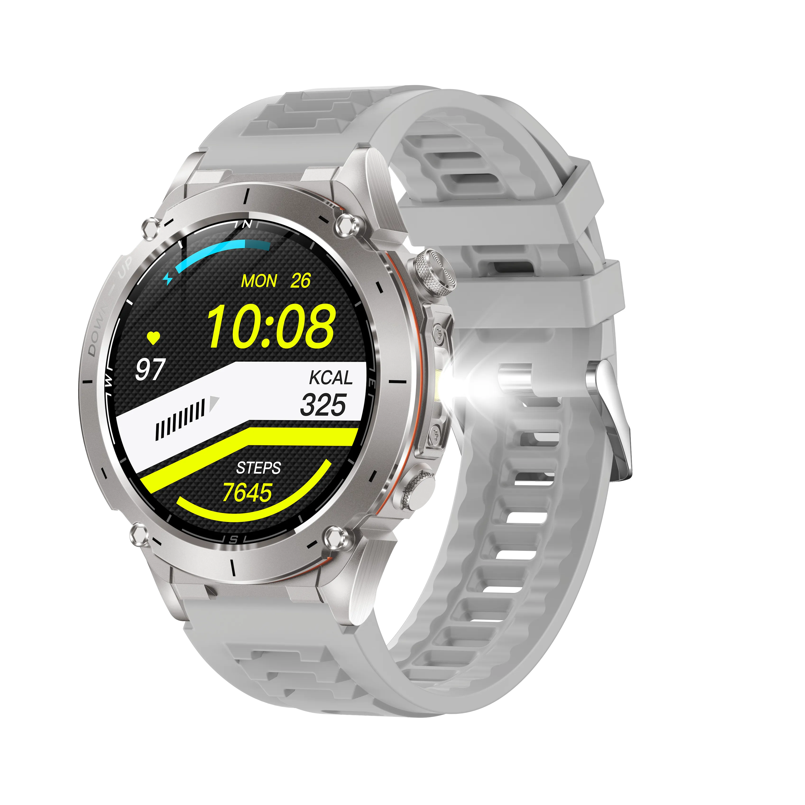 Men's Military Smartwatch: Long Battery Life, Heart Rate & SpO2 Monitor ...