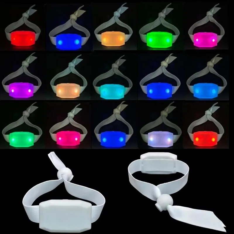 Led Webbing DMX Function Nylon Webbing LED Bracelets with 2 Lamp Beads and Flashing ...