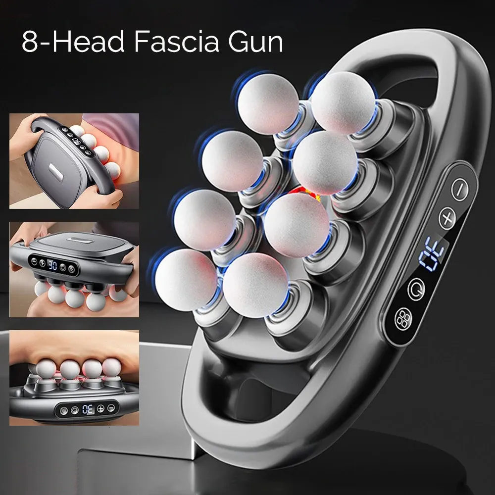 8Head Fascia Gun HighFrequency Vibration Body Massage Gun with ABS ...